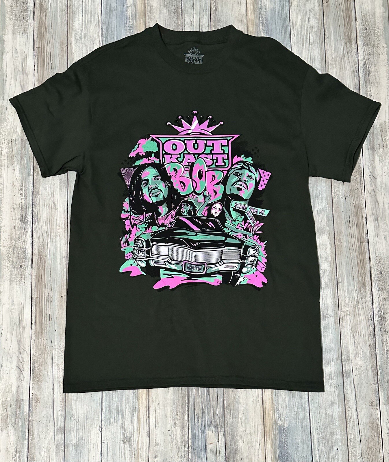 Outkast B.O.B. Stakonia Green Graphic Tee T-Shirt Medium New Without Tags gallery