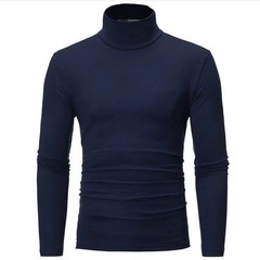 Mens Turtleneck Basic Pullover Long Sleeve Jumper Top Casual Slim Fit T-Shirt**