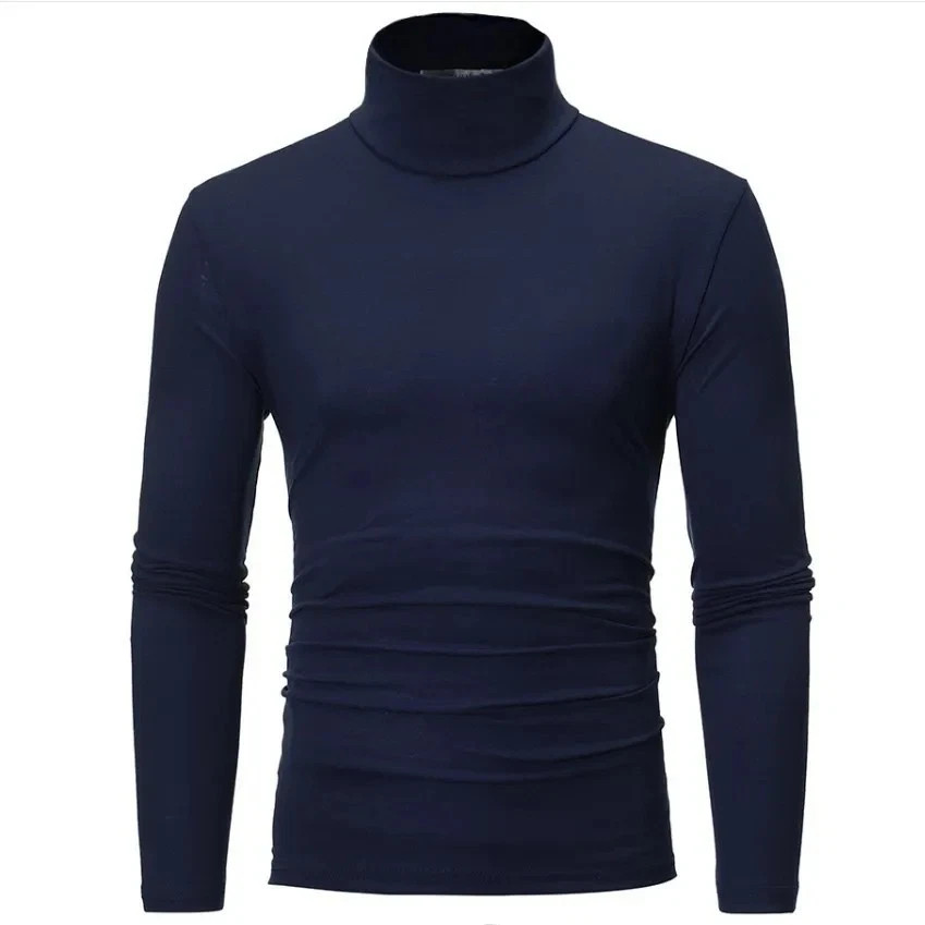 Mens Turtleneck Basic Pullover Long Sleeve Jumper Top Casual Slim Fit T-Shirt** gallery