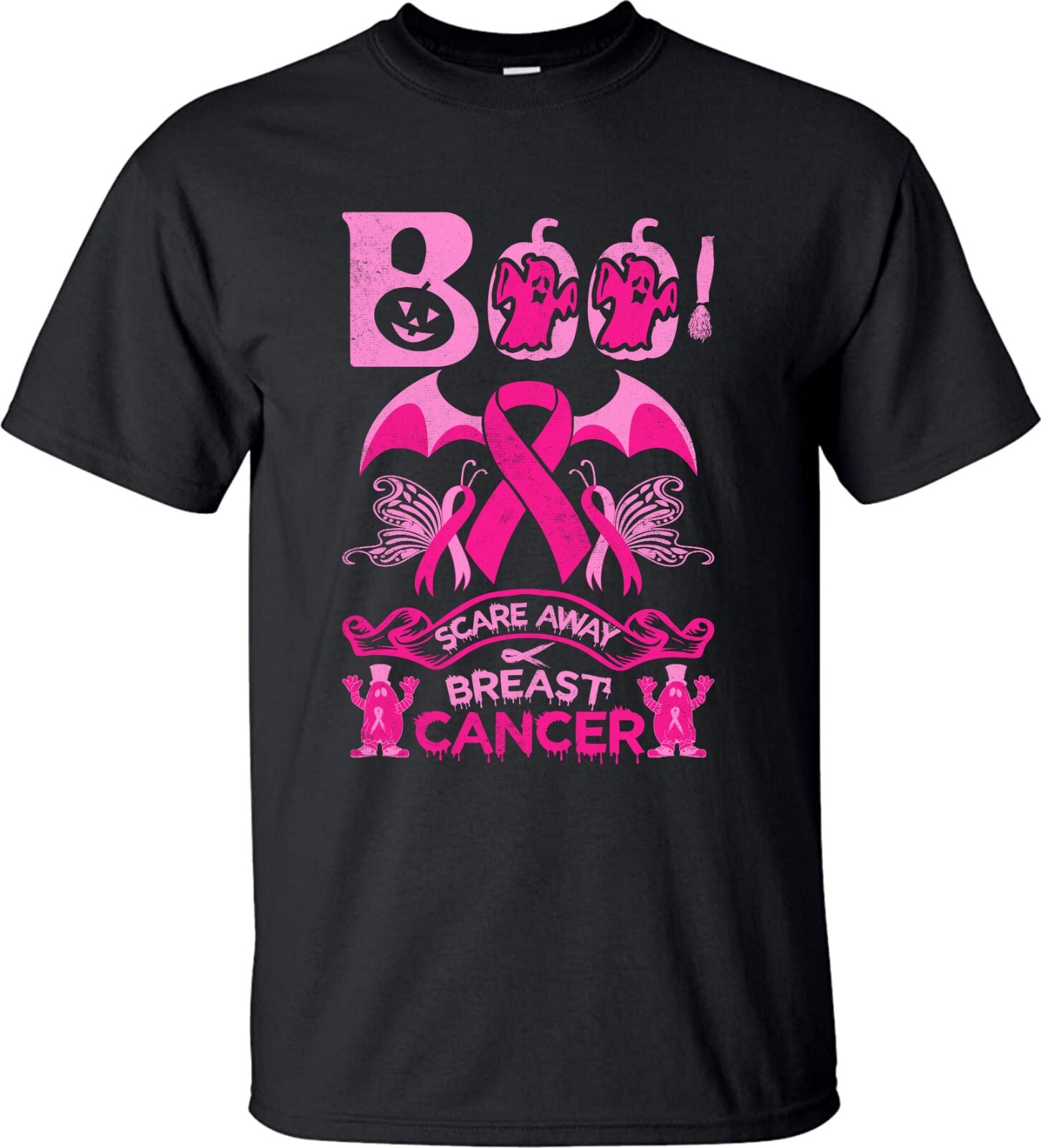 Halloween Breast Cancer Awareness T-Shirt Horror Boo Health Medical Nightmare