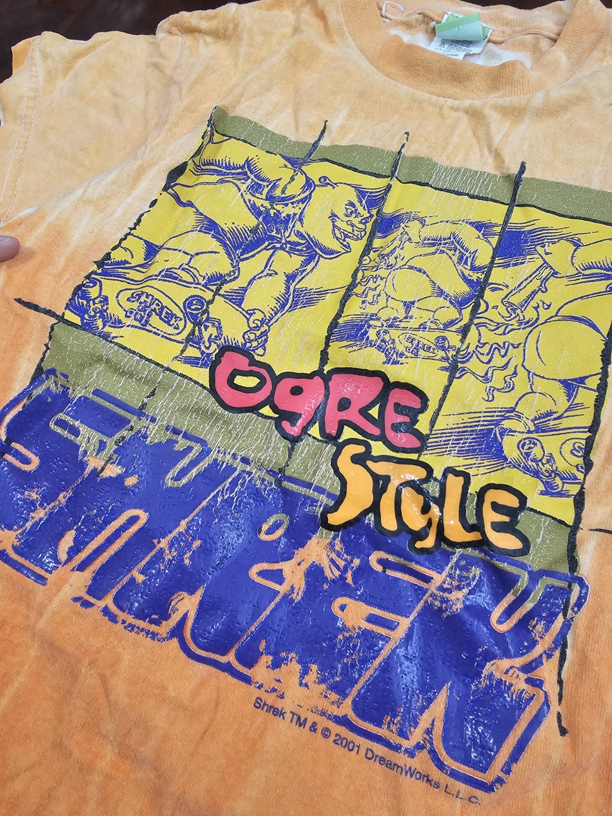 2001 Vintage Ogre Style Shrek Skateboard T Shirt Size Medium Used As-Is See Pics gallery