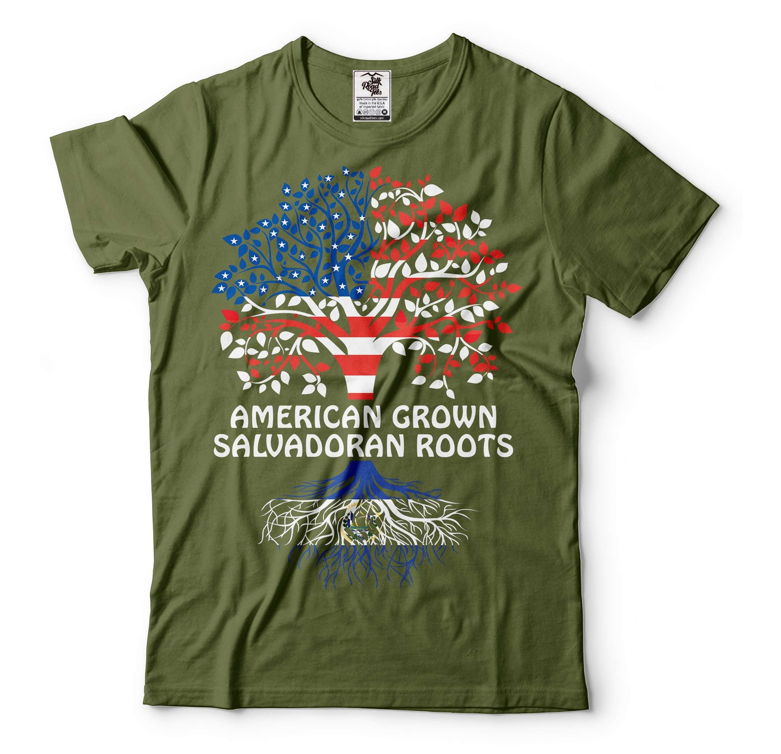 American Grown Salvadoran Roots Shirt El Salvador Shirt El Salvador Flag Tee gallery