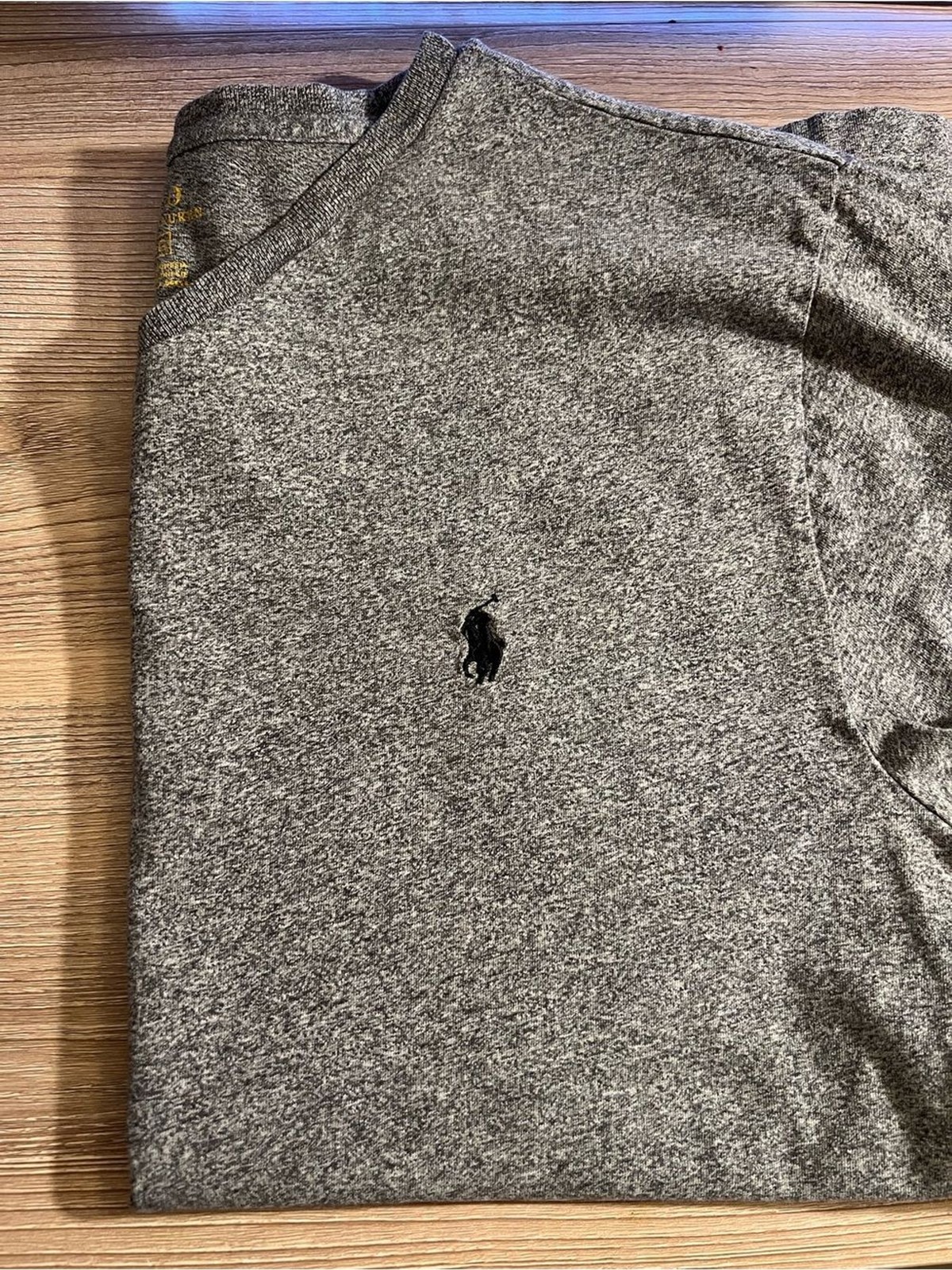 Polo Ralph Lauren Gray Heather V-Neck T-Shirt Men’s Large Black Pony Logo gallery
