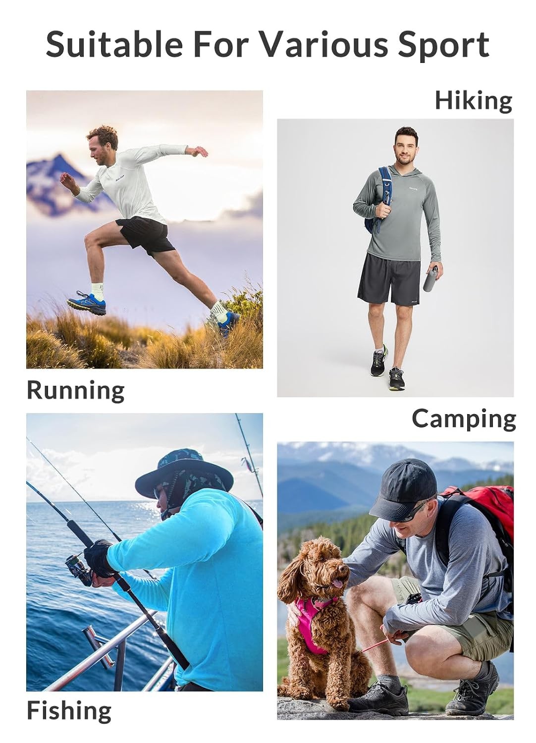 baleaf Men's Sun Protection Hoodie Shirt UPF 50+ Long Sleeve UV SPF T-Shirts Ras gallery