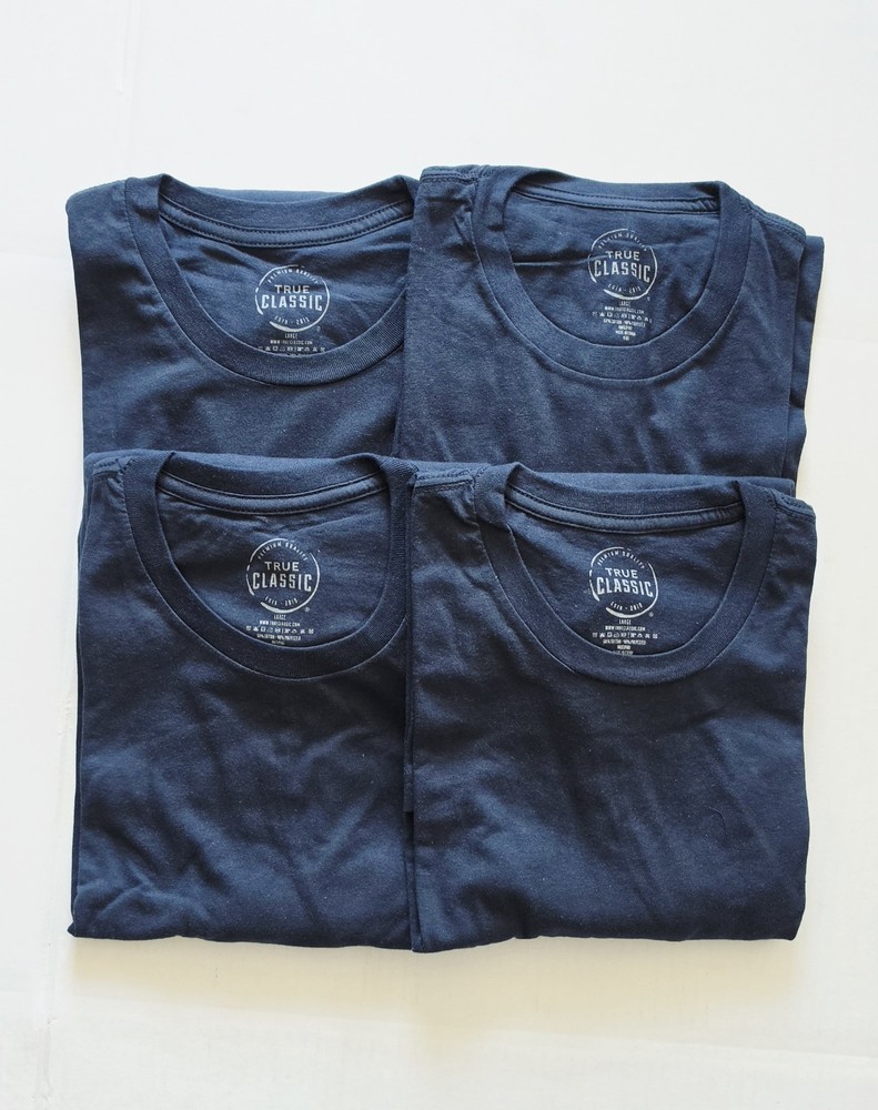 True Classic – Crew Neck – Short Sleeve T-Shirt – Navy – Medium – 4 Pack
