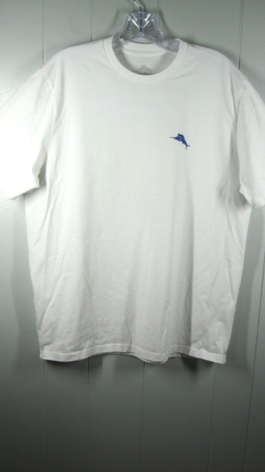 Tommy Bahama Shirt Men's M White Paradise Fairway Tee Logo on Front Golf Casual gallery