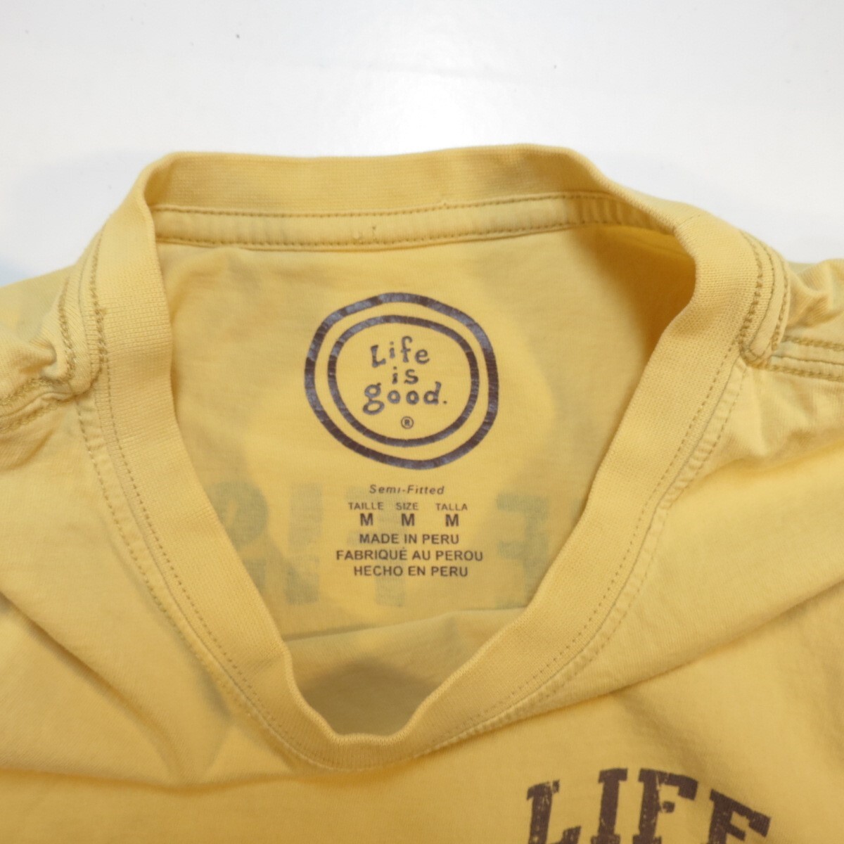 LIFE IS GOOD SEMI FITTED GONE FISHING FISH Vintage Style T SHIRT Sz Mens M gallery