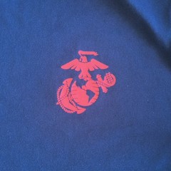 Marines Men’s M Blue/Red Graphic Logo Crew Neck Short Sleeve Polyester Tee