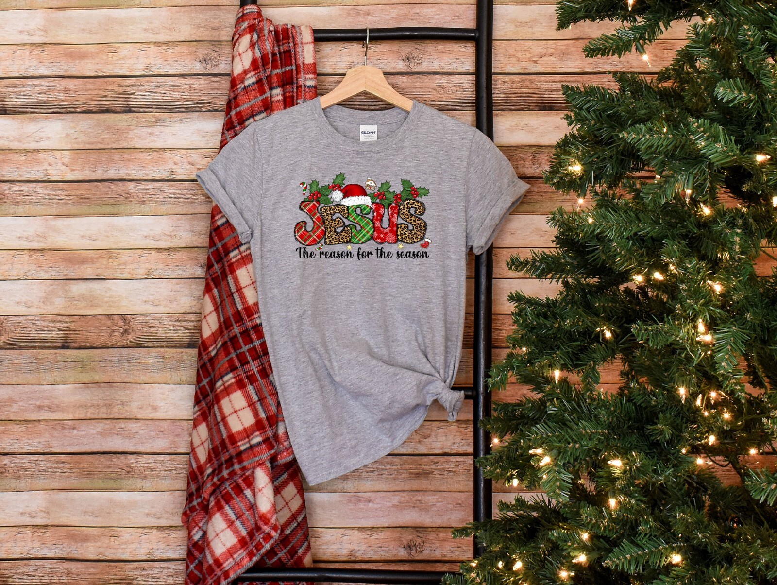 The Reason For The Season, Christmas Shirt, Jesus New Year Tee, Santa Claus Shir gallery