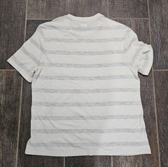 Joseph Abboud modern fit size L off white shortsleeve striped pocket t-shirt