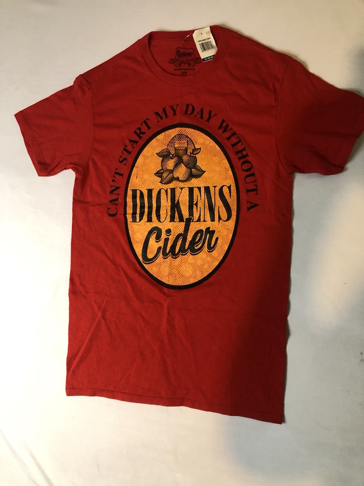 Can’t Start my Day Without A Dickens Cider T-Shirt Logo Graphic Size S gallery