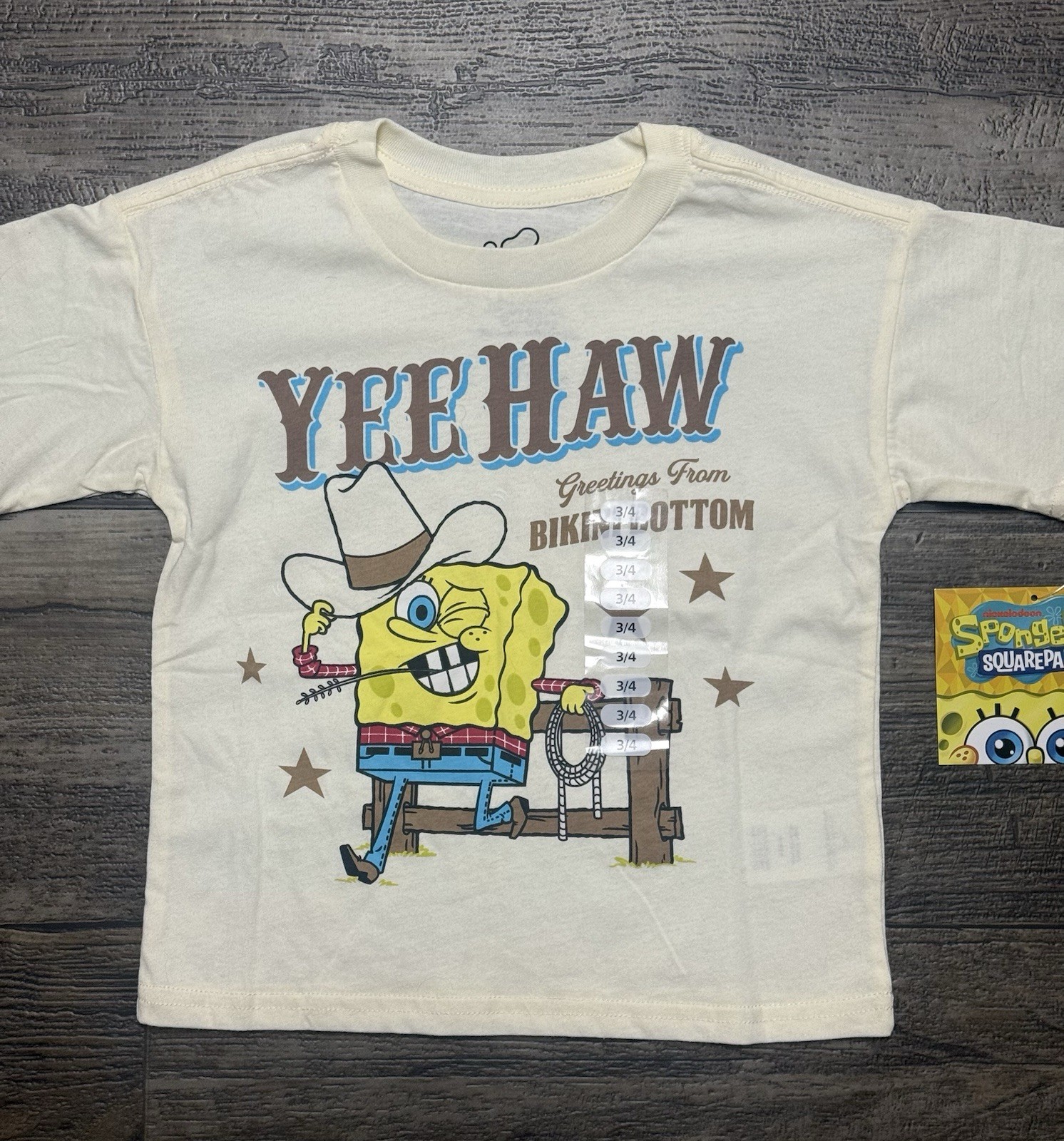 SpongeBob SquarePants Yee Haw Bikini Bottom Toddler T-Shirt Size 3T 4T NWT