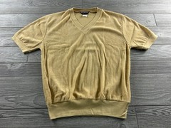 Vintage 70s Kilometer Terry V-Neck Short Sleeve Leisure Shirt Size Large