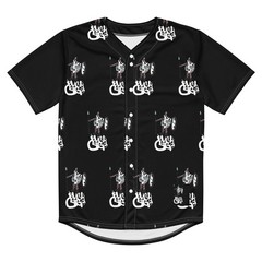 BlackCargo Mens Recycled Baseball Jersey Eco Friendly Streetwear Black S M L XL
