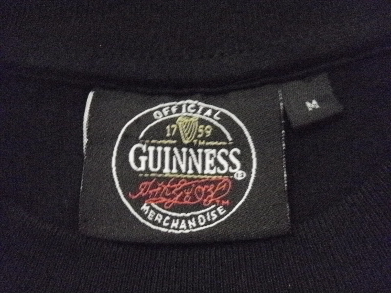 Guinness Official Merchandise T-Shirt Men M Black Crew Short Sleeve gallery