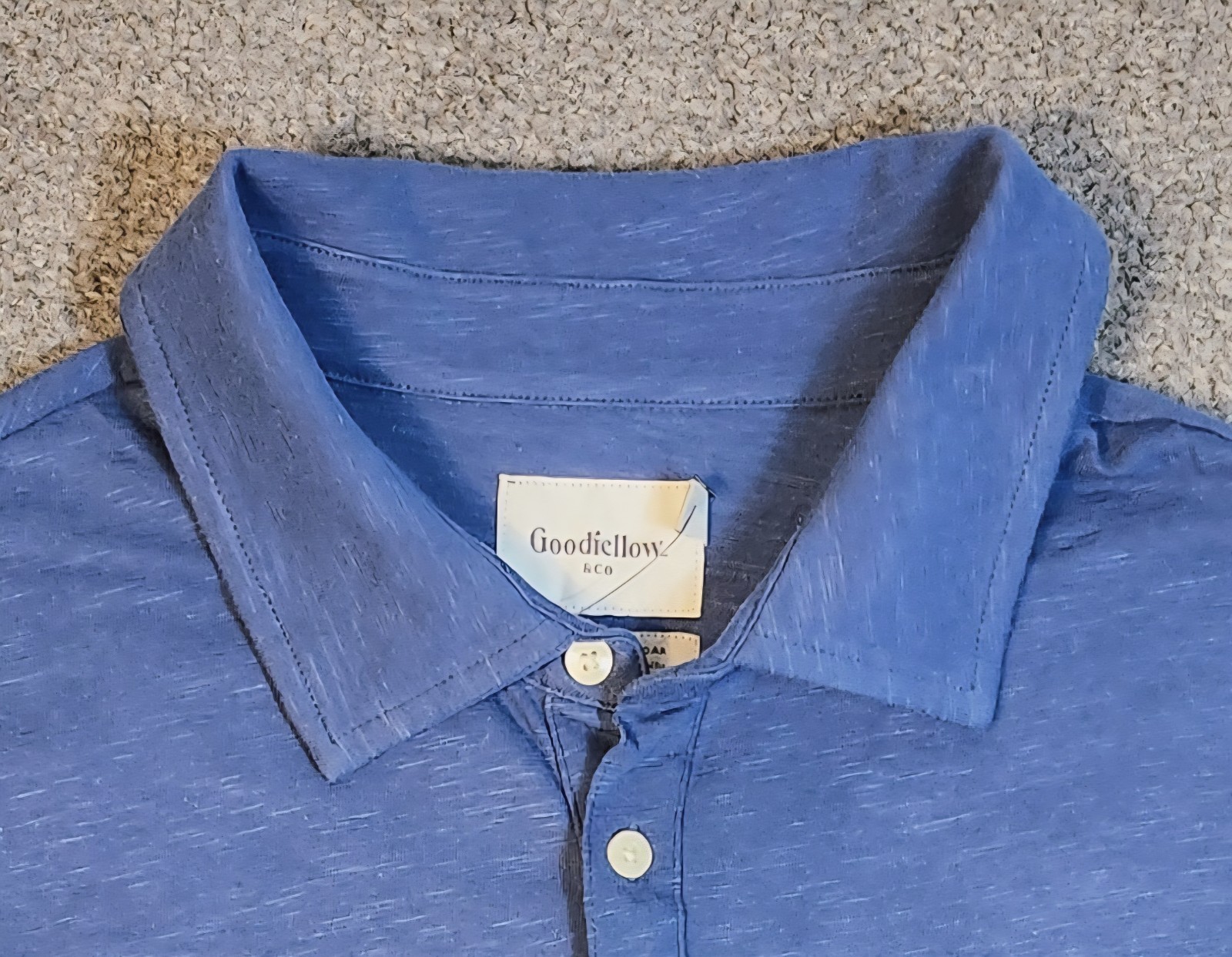 Men's Short Sleeve Polo Shirts 2XL Blue "2 Pack" Goodfellow POCKET Collar Neck gallery