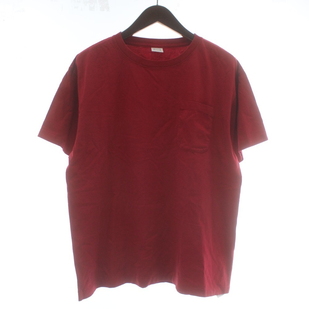 STANDARD CALIFORNIA Tshirt Cut and Sew Short Sleeve Crew Neck Plain L Red /XZ gallery