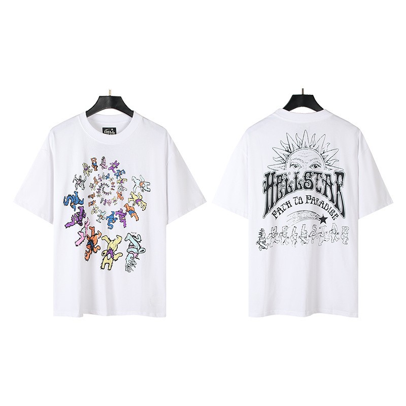 Hellstar Loose Fit High Street Trendy Sports T Shirt for Men and Women