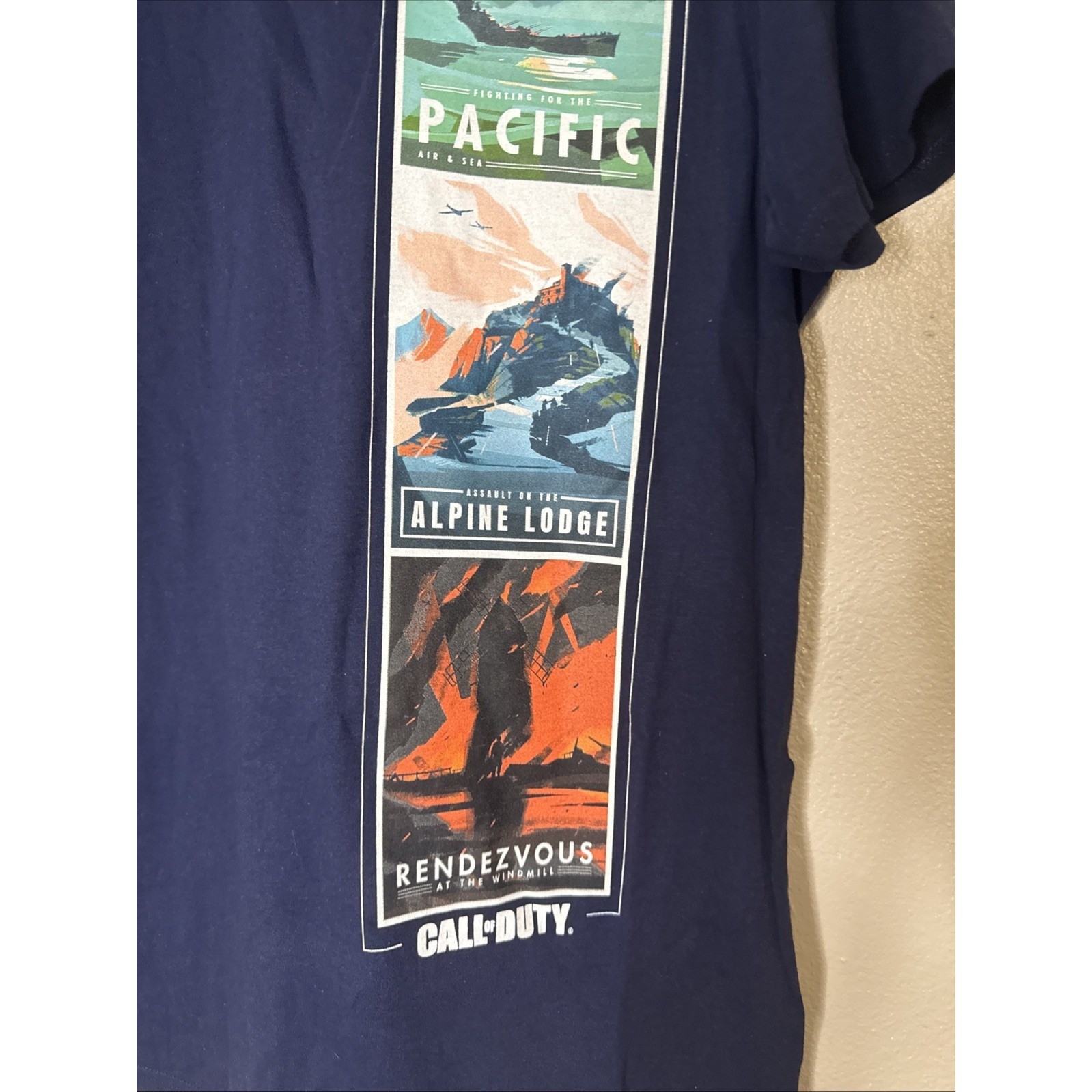 NWT Call Of Duty Vanguard T-Shirt Men's Large Navy Blue Gaming Graphic Tee Stud gallery