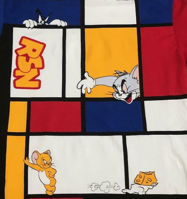 Tom & Jerry Reason Streetwear Collection Men's White Red Yellow Blue T-Shirt XL gallery