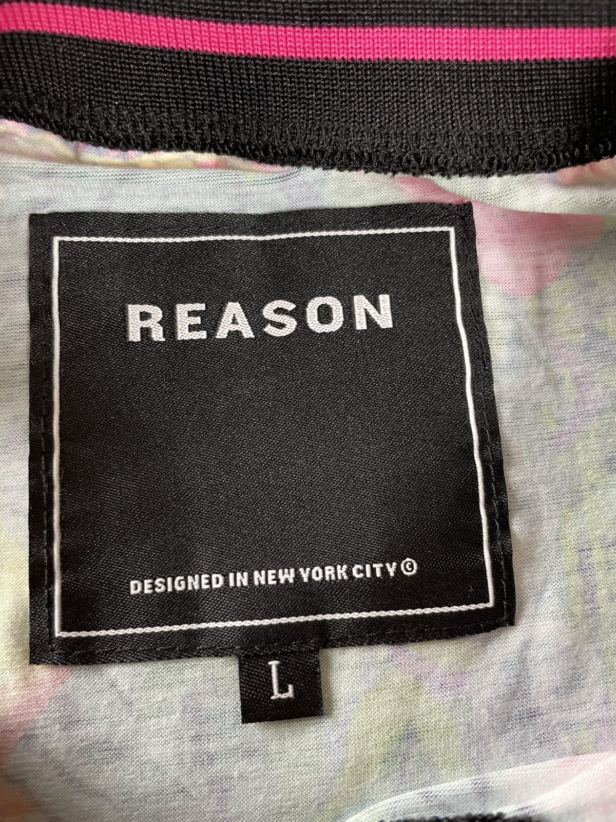 Tropical Hawaiian Vacation Floral Baroque T Shirt Men’s Large Reason Green Pink gallery