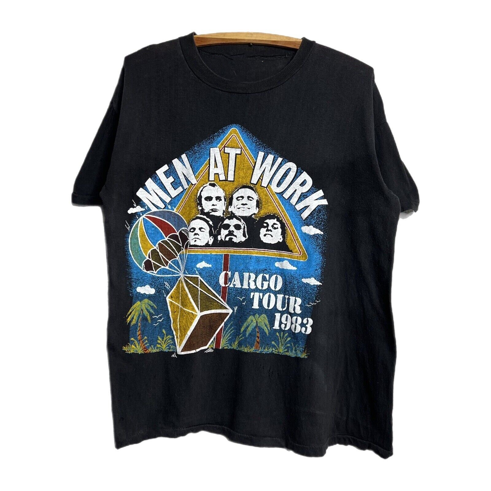Men At Work Cargo Tour Shirt Short Sleeve Black Unisex S-5XL EM0657 gallery