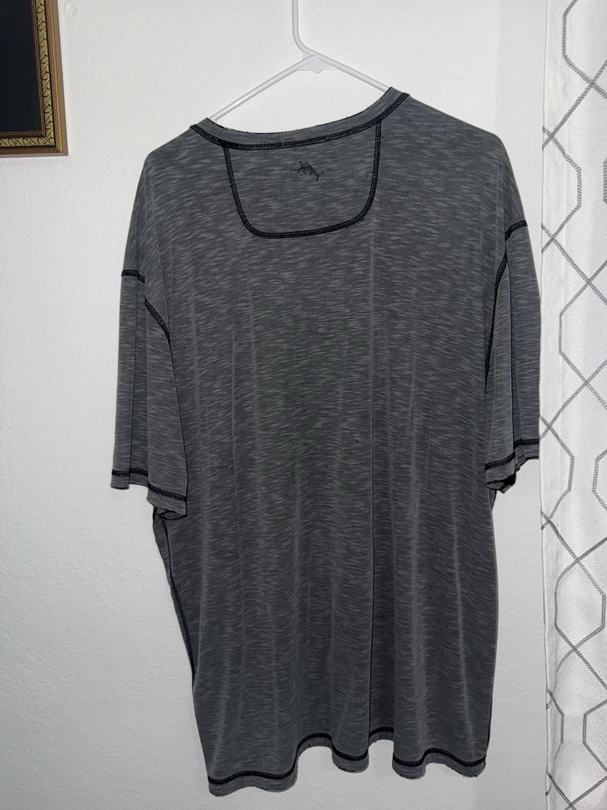 Tommy Bahama Men's Gray Knit Crew Neck Short Sleeve T-Shirt XL Contrasting Trim gallery