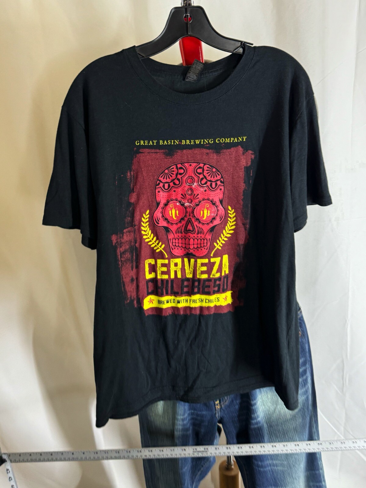 Great Basin Brewing Co Cerveza Skull TEE T SHIRT Large L