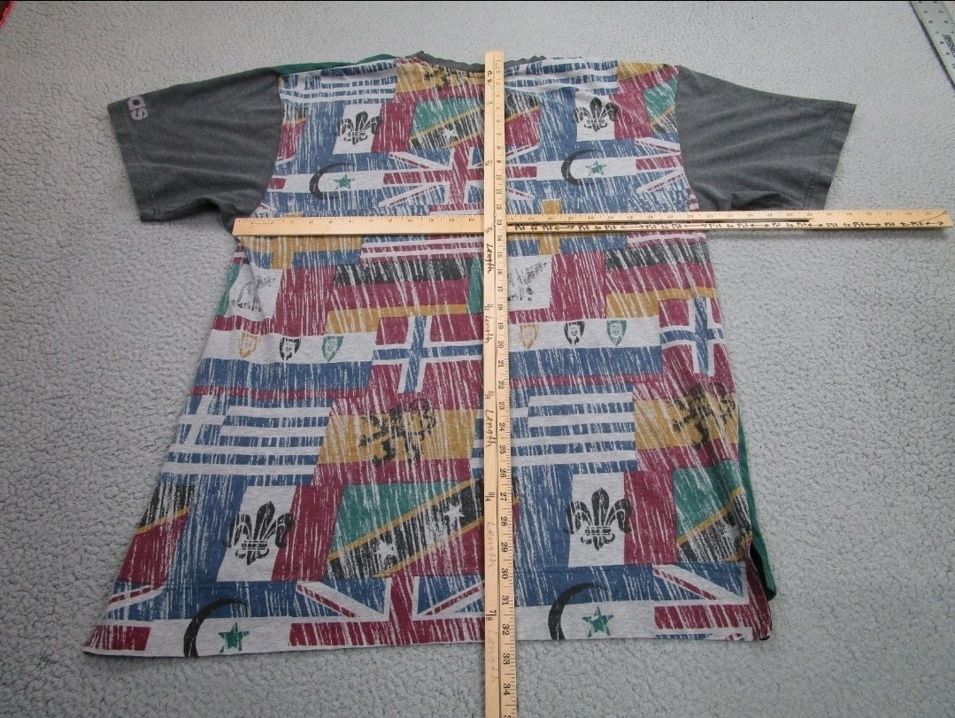 adidas World Cup USA 94 Men’s XL Green/Gray Raglan Graphic Cotton T-Shirt gallery