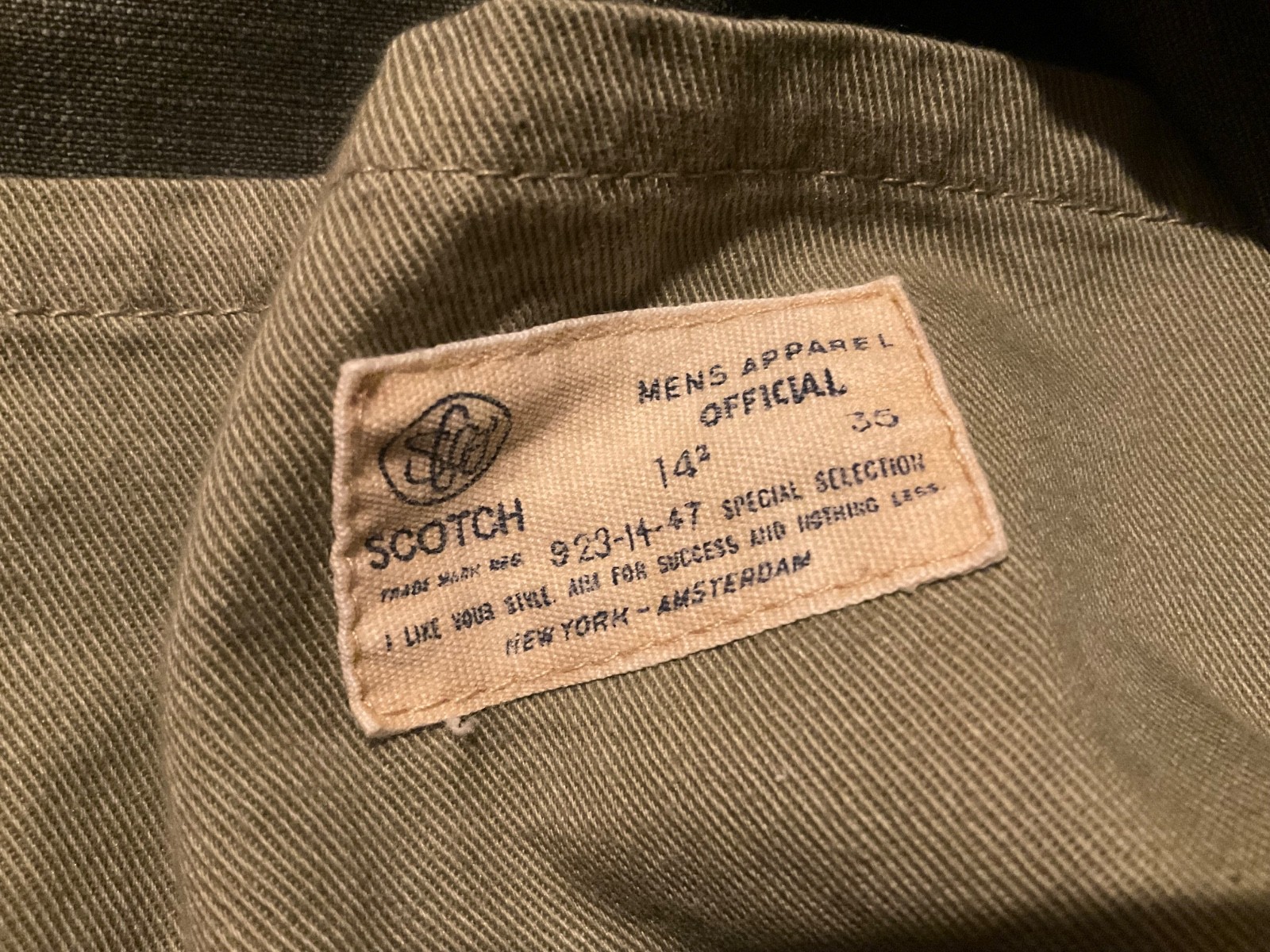 RECOLOURED ARMY SCOTCH & SODA TWILL CAMO BUTTON UP LONG SLEEVE ( MENS L ) AS IS gallery