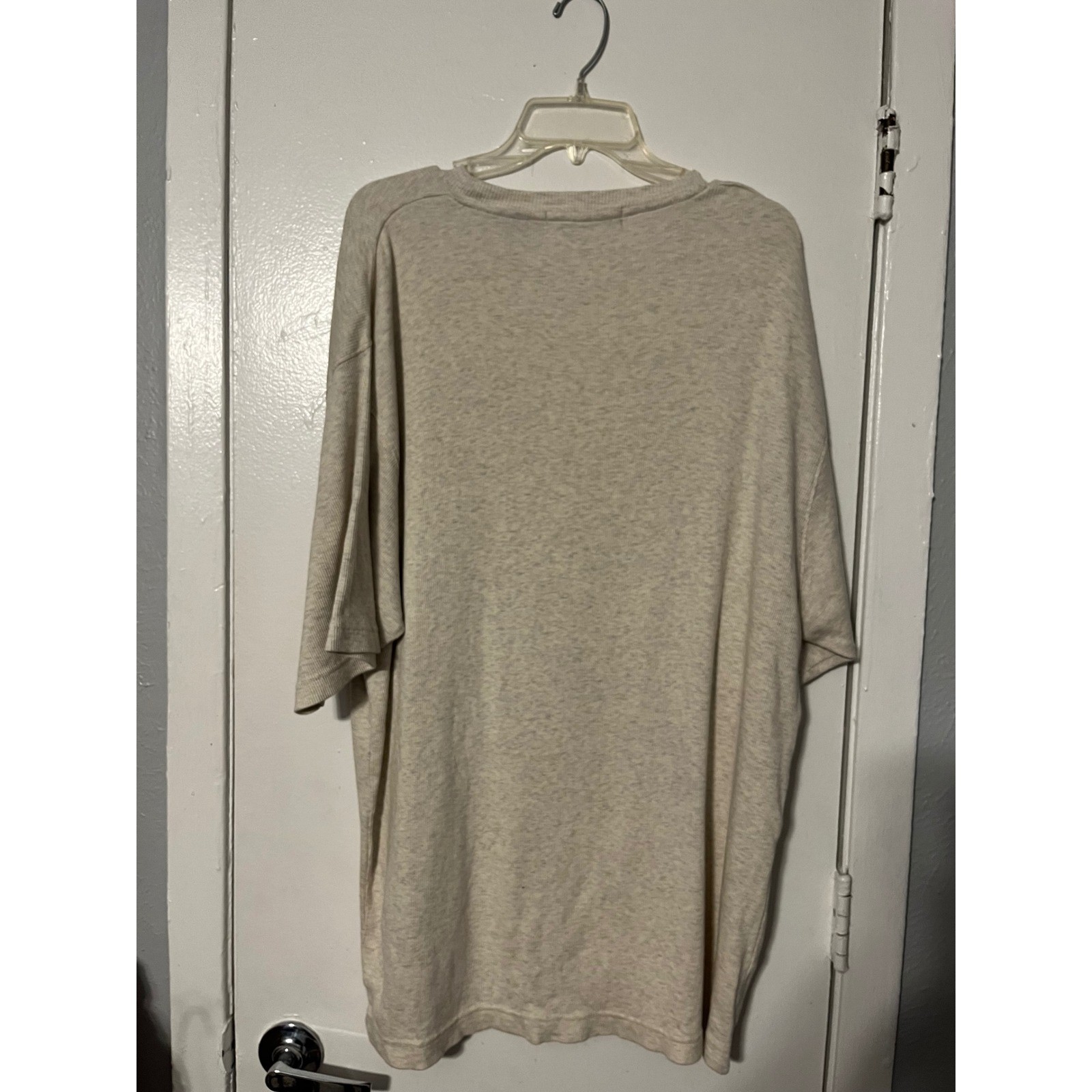 Pierre Cardin Mens XL Oatmeal Heather Ribbed Knit Short Sleeve Shirt 615524 gallery