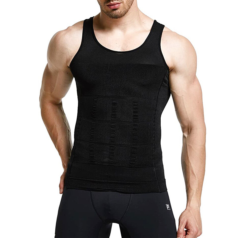 Men Abs Tummy Control Slimming Body Shaper Undershirt Male Mesh Tank Top Vests
