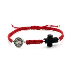 St Benedict Medal Adjustable Red String Protection Bracelet for Mens Pulsera …