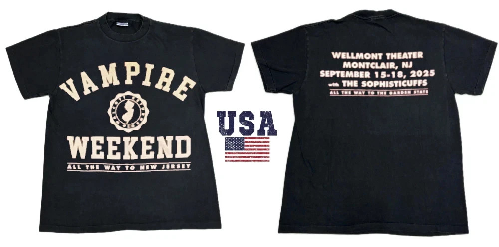 Vampire Weekend Reprint T-Shirt Tour 2025 NJ Concert Merch S-4XL