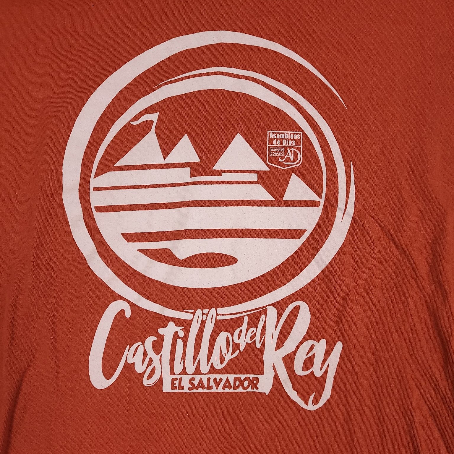 Castillo Del Rey El Salvador T Shirt Mens Medium Orange Graphic Tourist Cotton