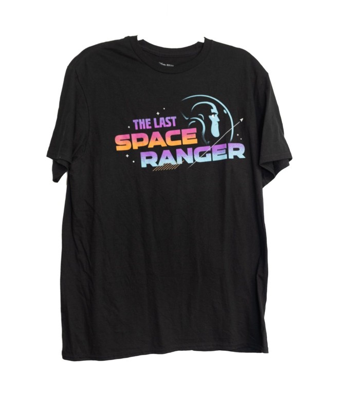 The Last Space Ranger Graphic Black T-Shirt Mens Size L Cotton Crew Neck Short S