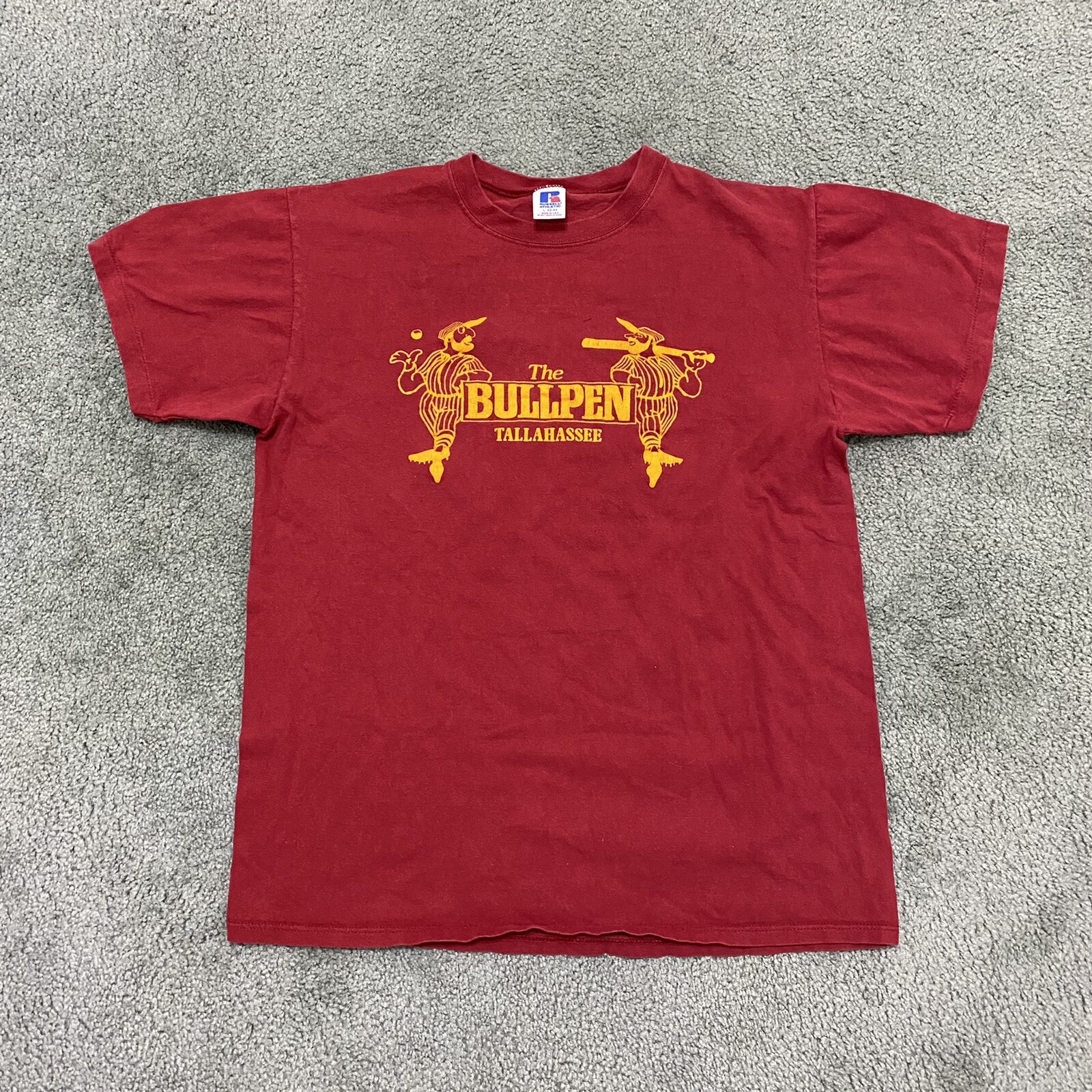 Vintage 90s Russell “The Bullpen” Tallahassee FL Baseball T Shirt Sz L USA gallery