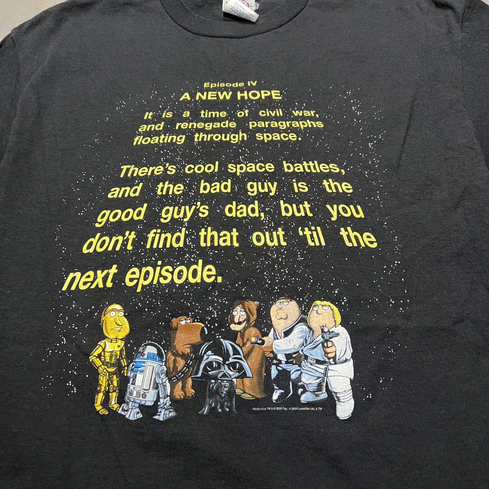Delta Pro Weight Shirt Mens Medium Black Family Guy Star Wars Parody Graphic gallery