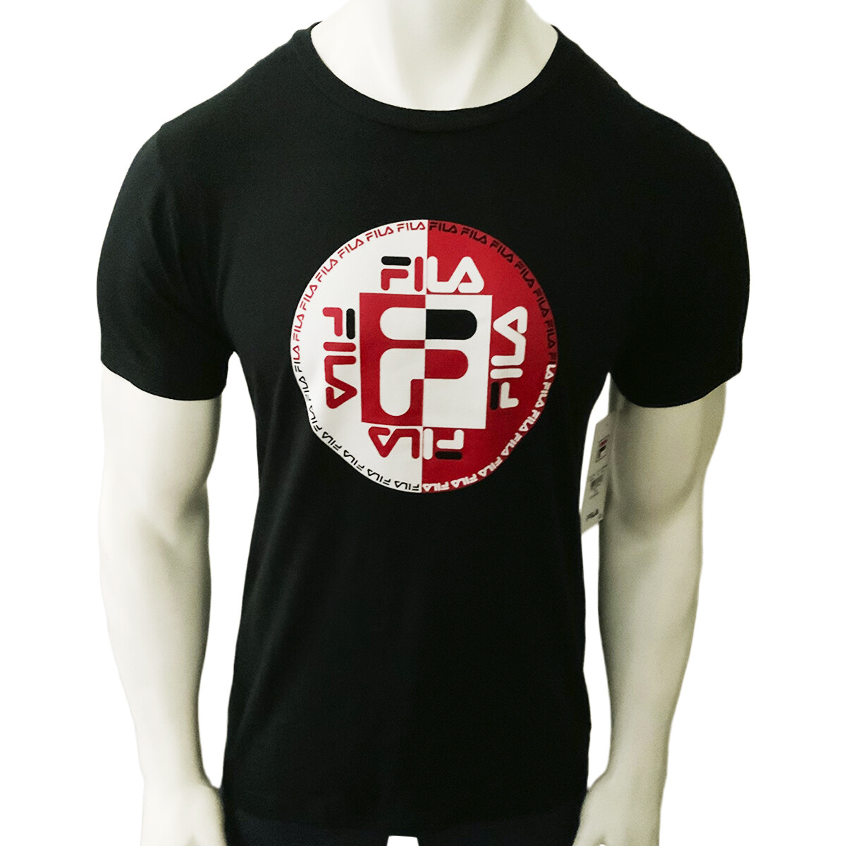 NWT FILA MSRP $32.99 MEN'S BLACK CREW NECK SHORT SLEEVE T-SHIRT SIZE S M gallery