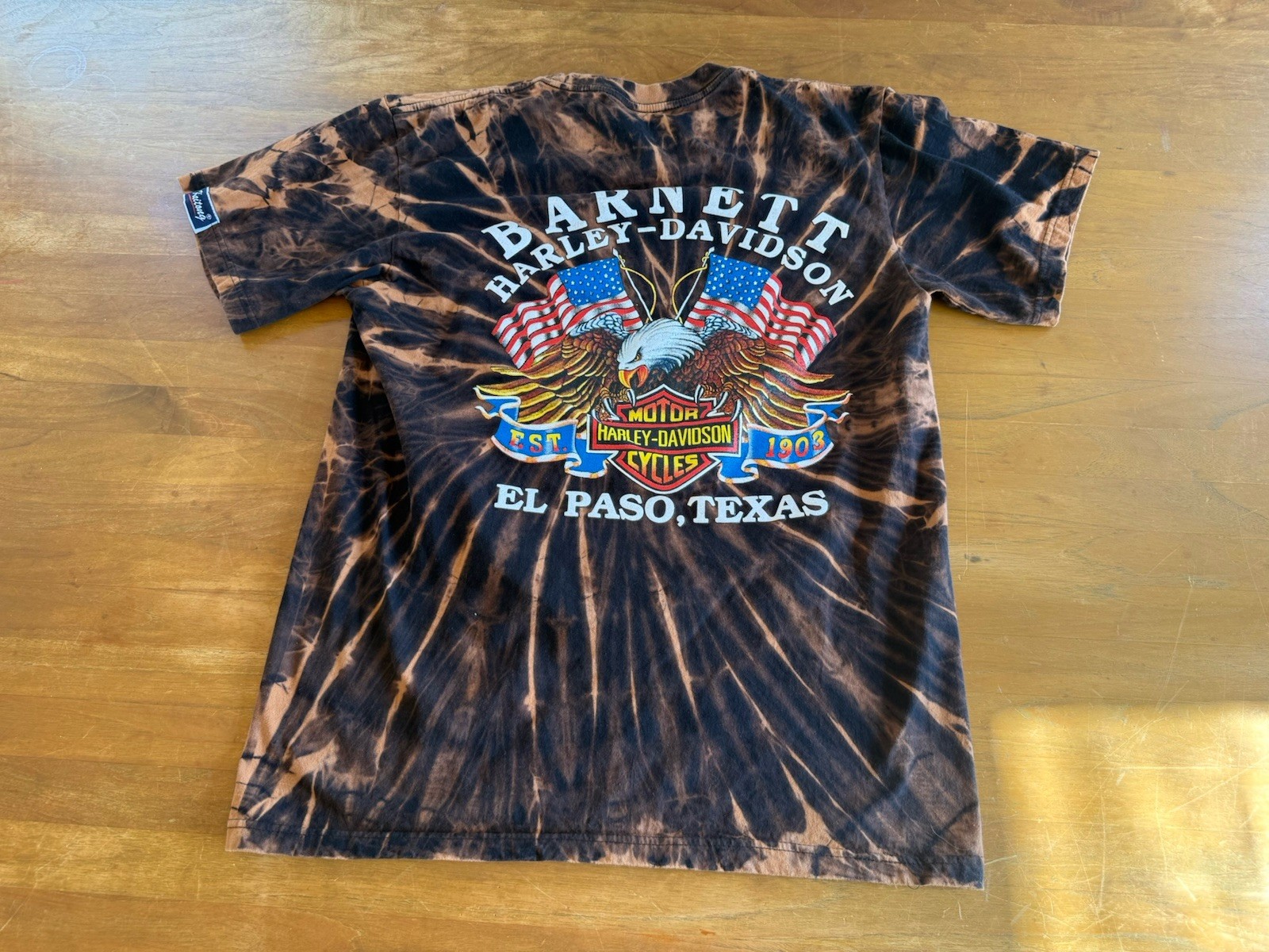 Harley Davidson Motorcycle El Paso, Texas Tie-Dye T-Shirt Men’s Size Large gallery
