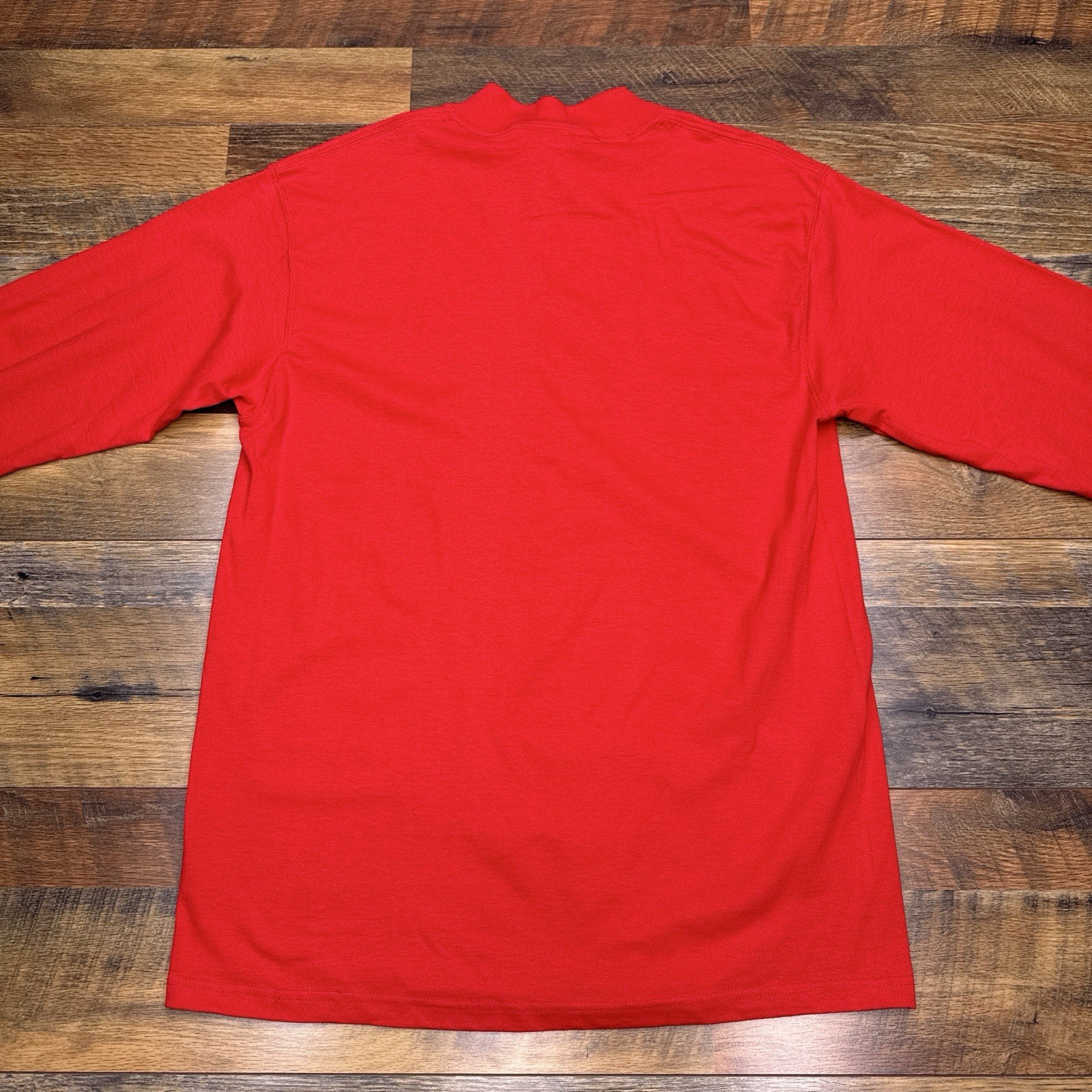 Vintage Fruit Of The Loom Mock Neck Long Sleeve Tee Shirt Mens Medium FOTL New gallery