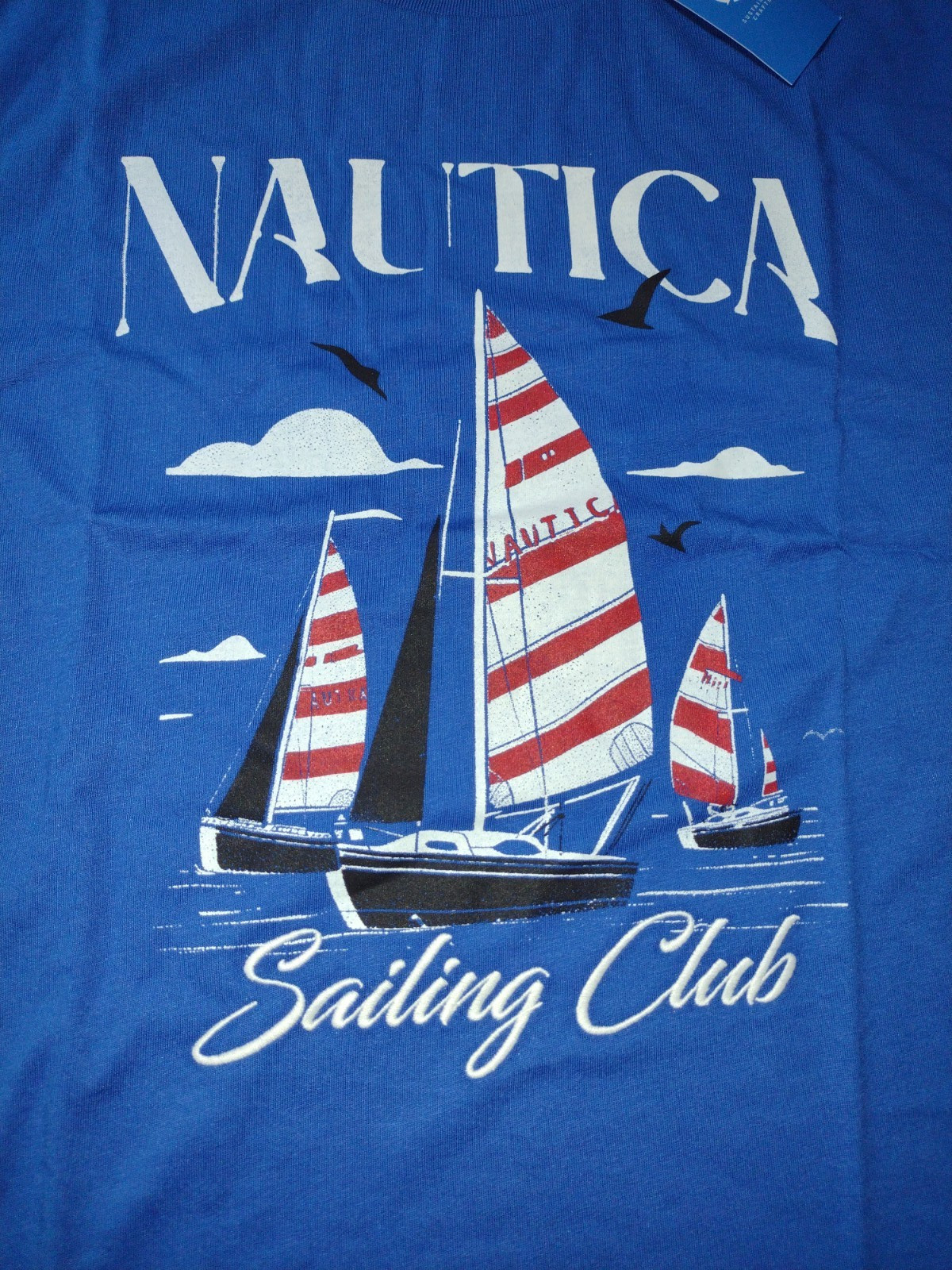 NWT, $35. MSRP, Mens Nautica Cotton Blend Graphic T-Shirt, Blue gallery