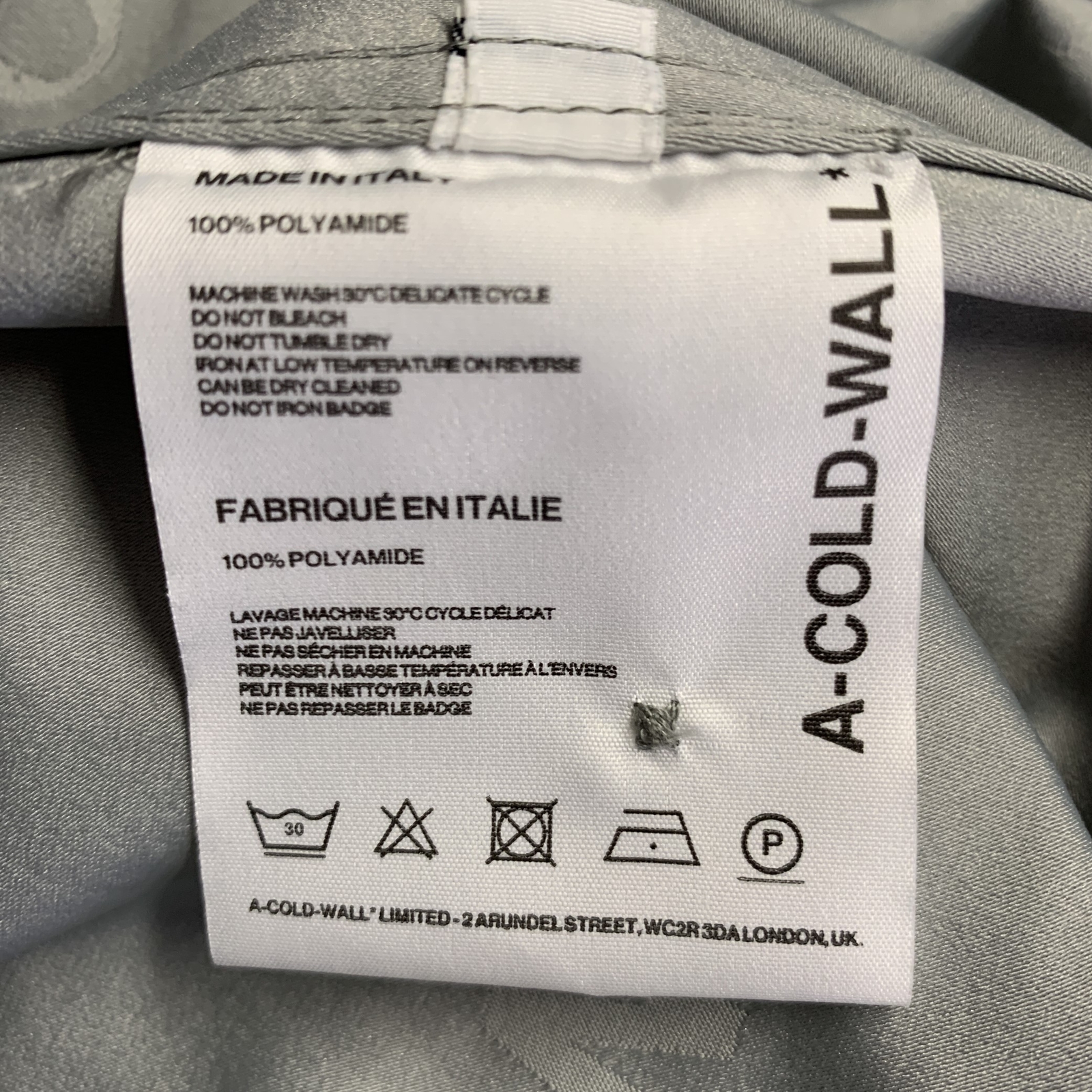A-COLD-WALL Size M Grey Monogram Polyamide Pop-Over Short Sleeve Shirt gallery