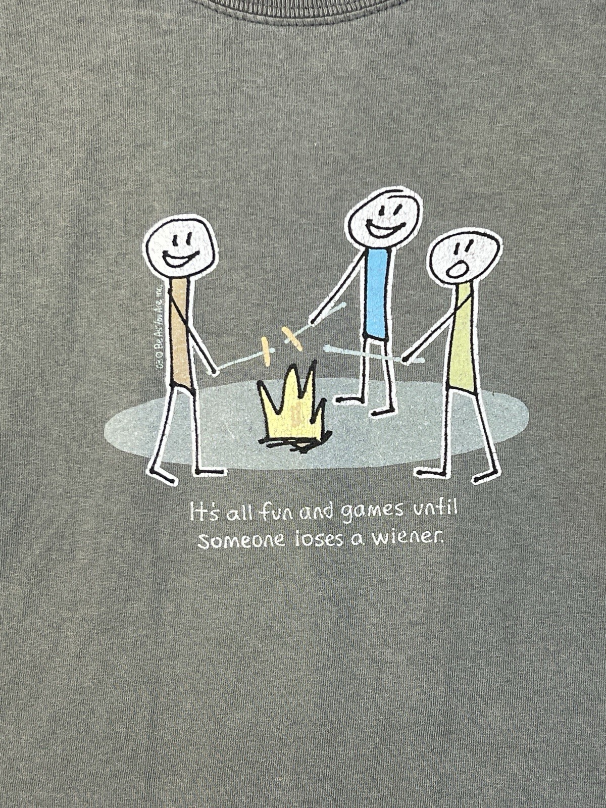 Life is Good T Shirt Unisex Medium Gray Camping Hot Dog Humor Friends GORPCore gallery