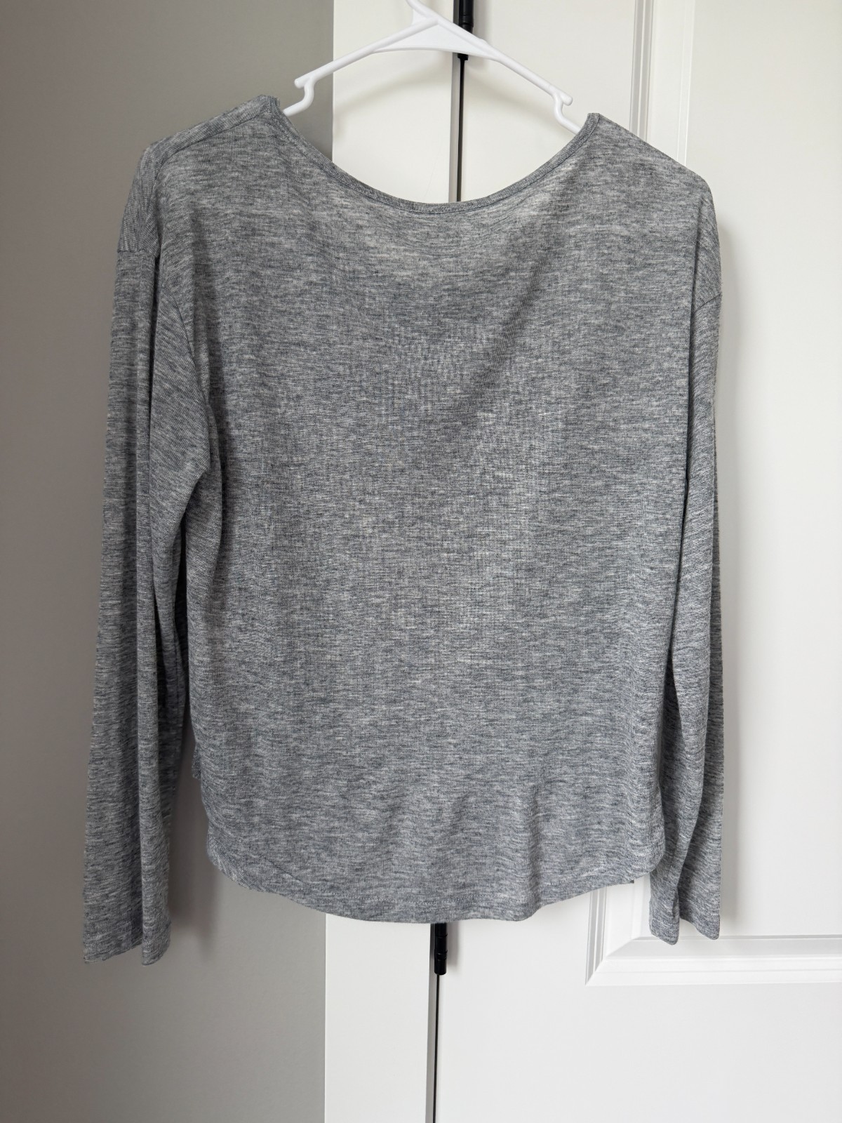 Women’s Gray Athletic T-Shirt Button Front Sports Activewear Short Sleeve Top gallery