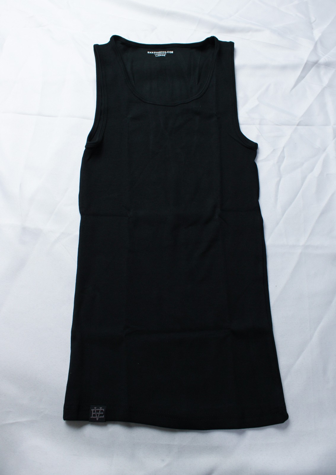 Ekkovision Men's Solid Ribbed Knit Comfort Core Tank Top EH6 Black Large gallery