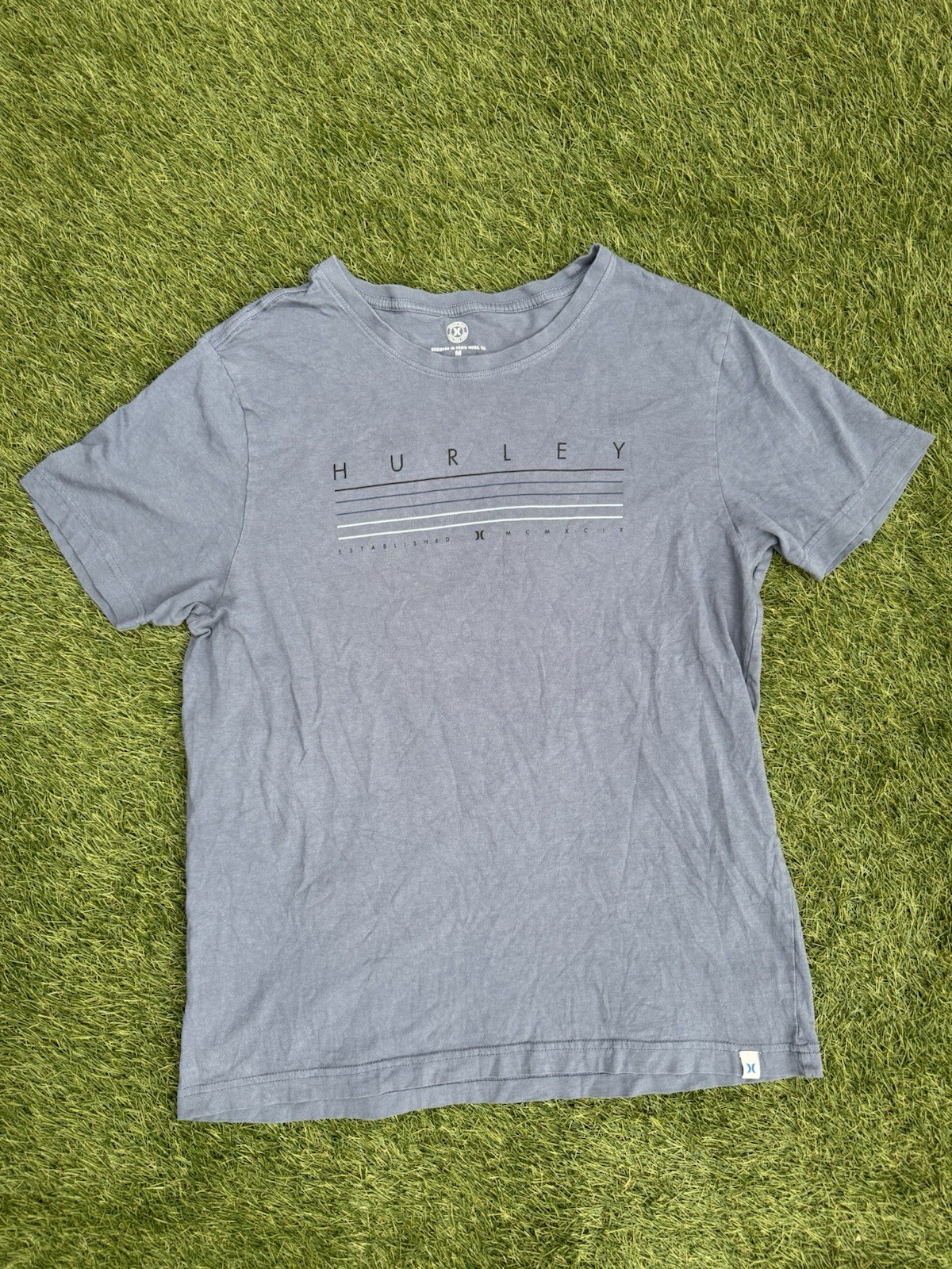 Men’s Hurley T-Shirt Short Sleeve Blue Medium ￼ gallery