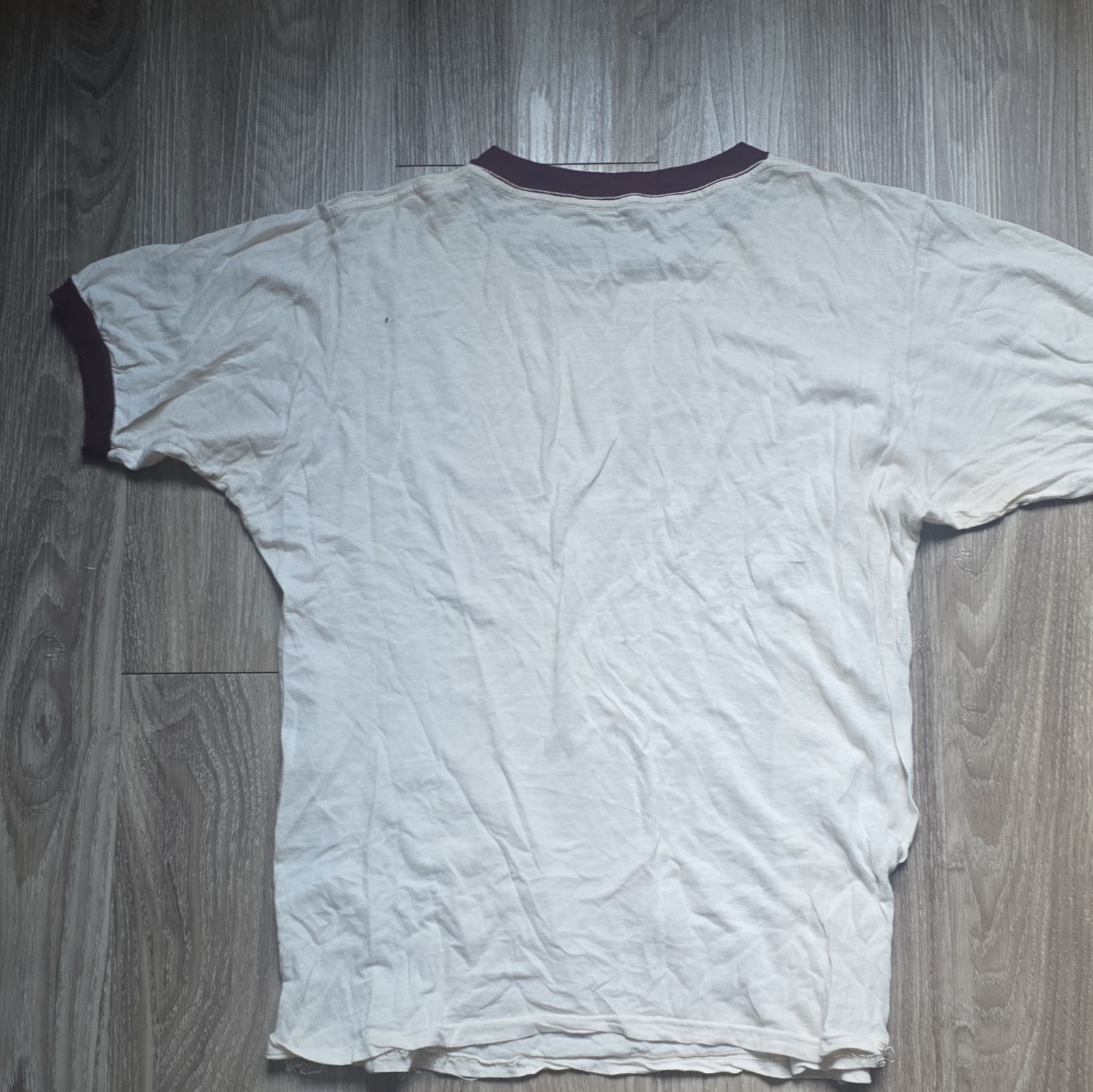 John Galt Newport Rhode Island Graphic Ringer T-Shirt S/M Cotton White/Burgundy gallery