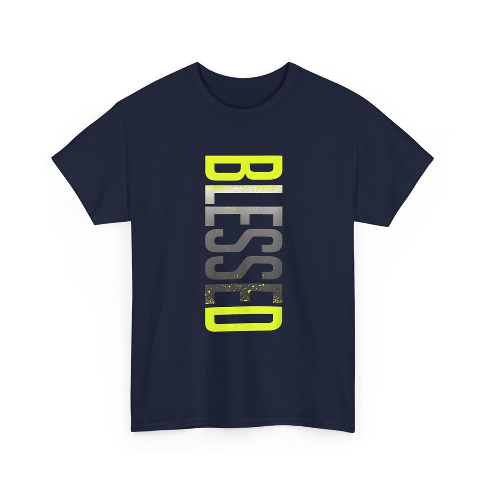 Yellow Black Grey Blessed Graphic Shirt