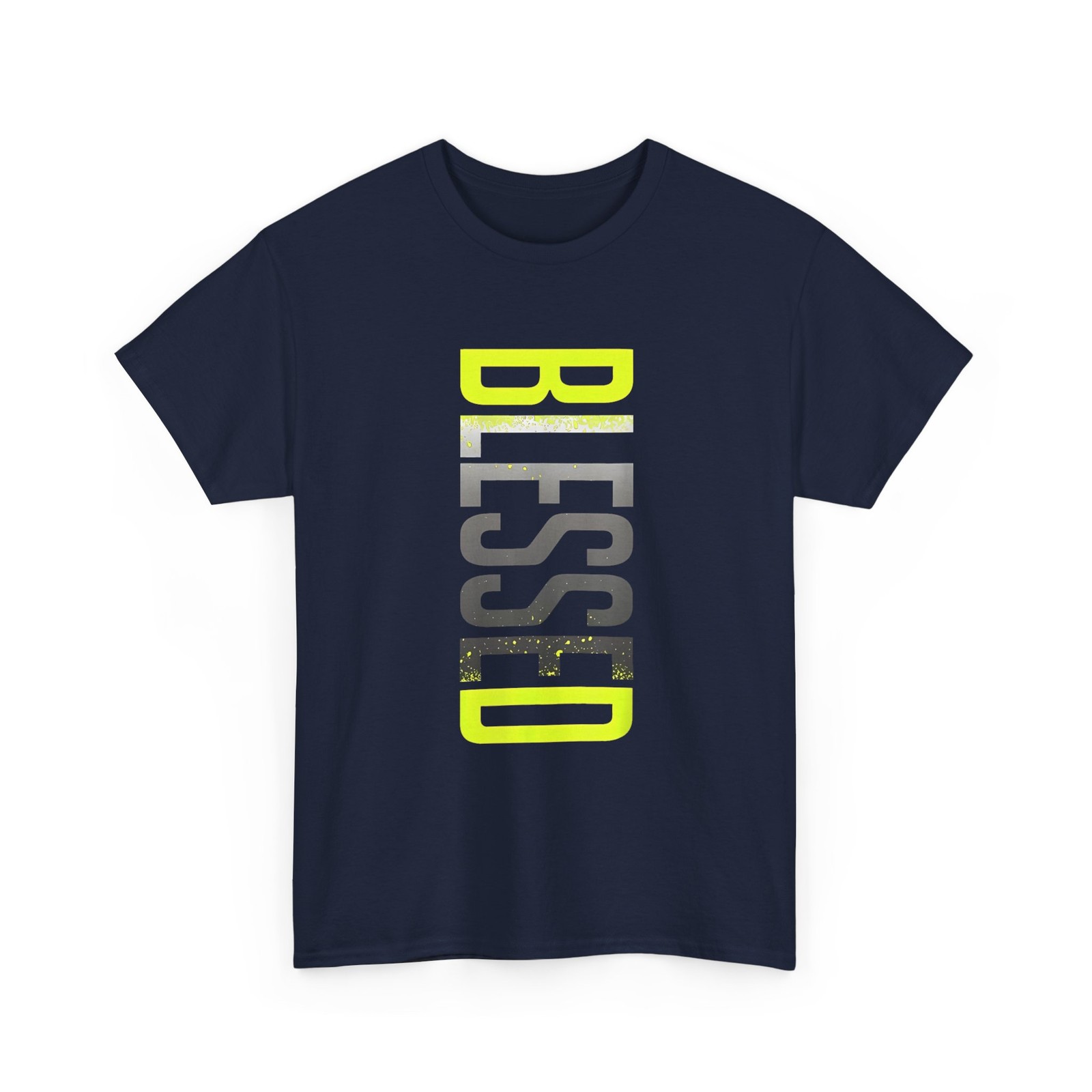 Yellow Black Grey Blessed Graphic Shirt
